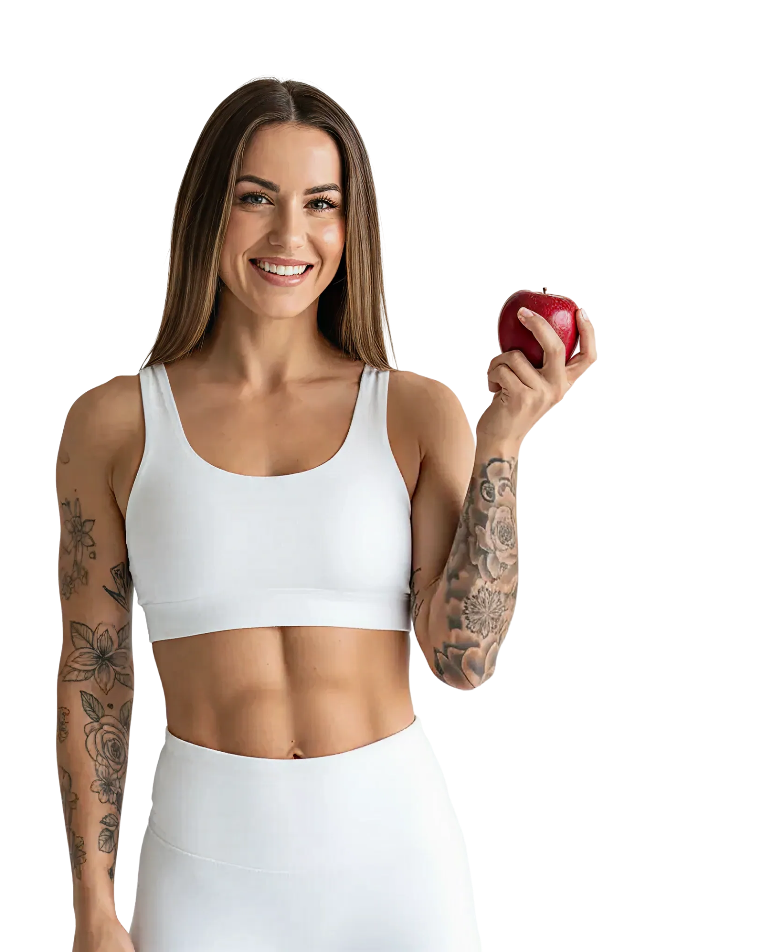 Здоровая девушка с яблоком