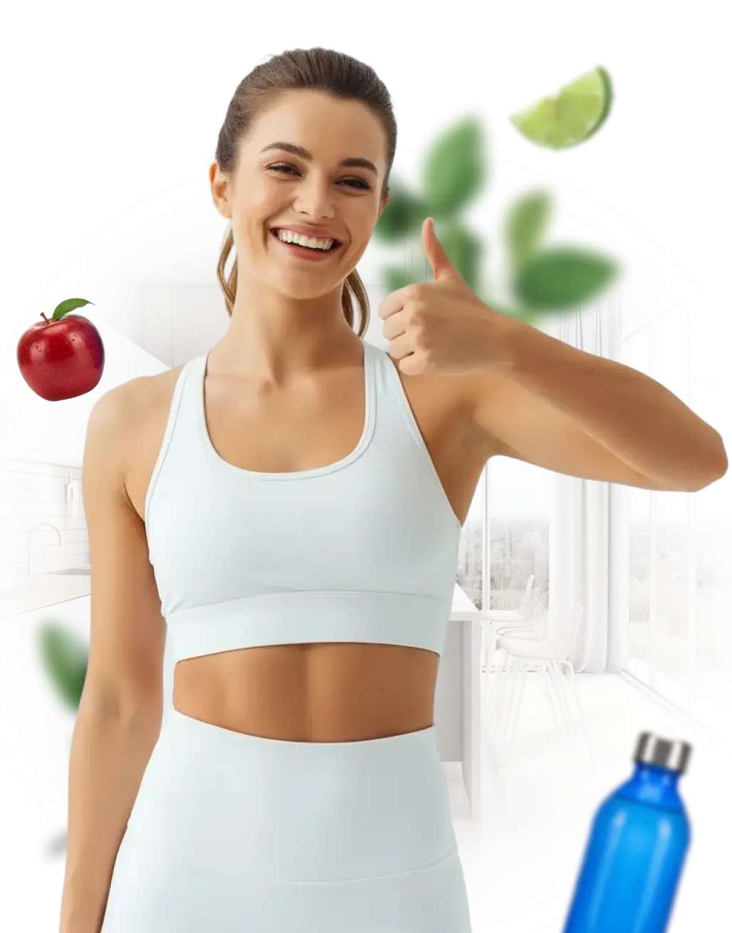 Здоровая и энергичная женщина после программы похудения