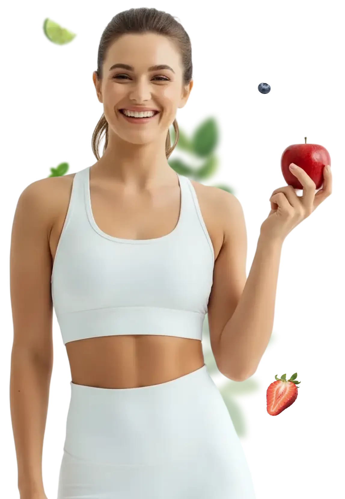 Здоровая девушка с яблоком