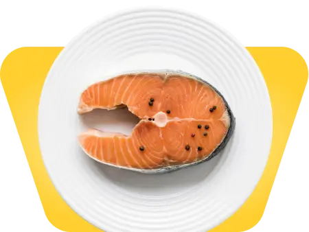 Ужин - лосось на пару с брокколи и булгуром