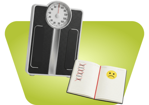 Женщина после неудачной диеты с набором веса