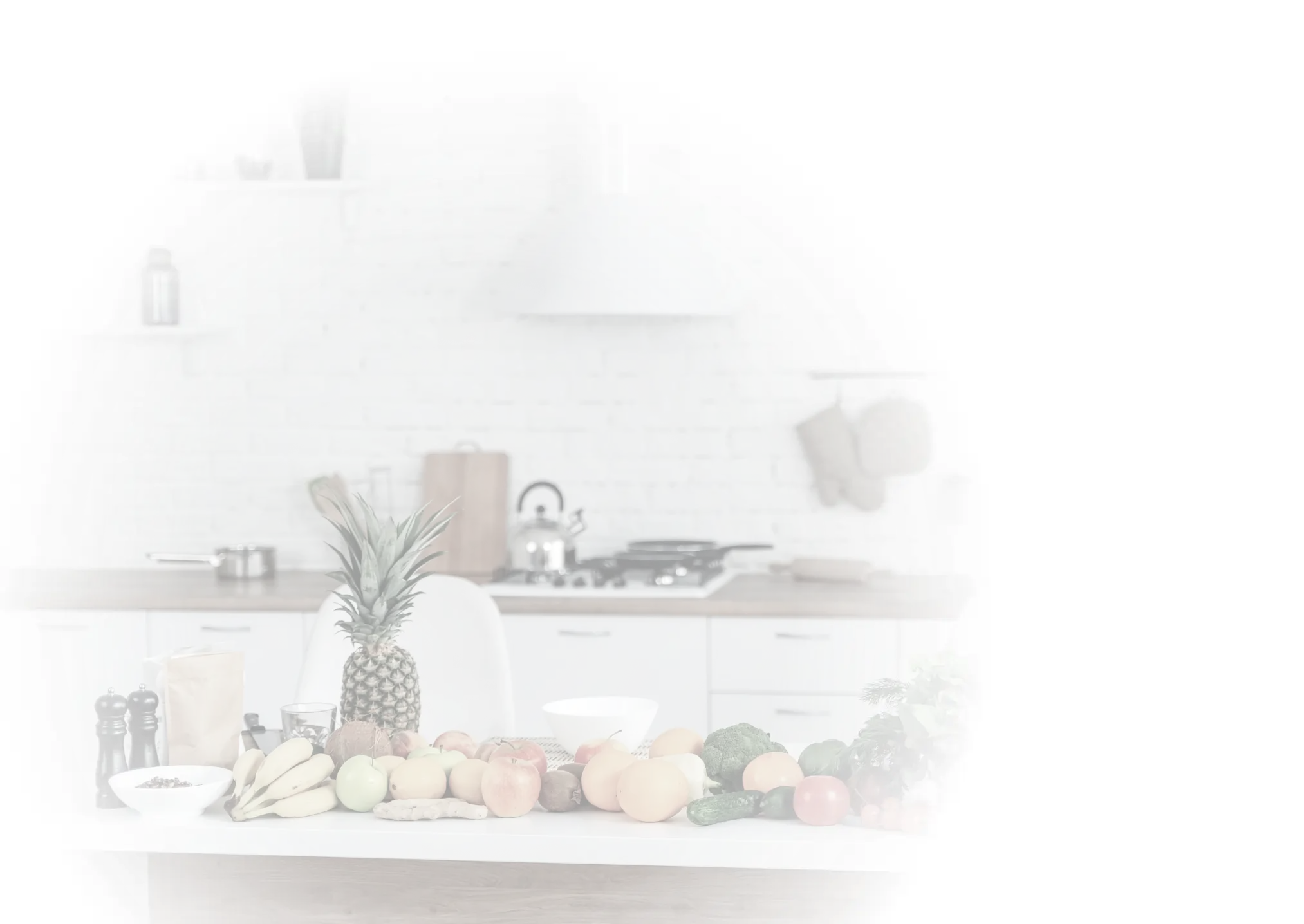 Здоровая кухня с продуктами для похудения